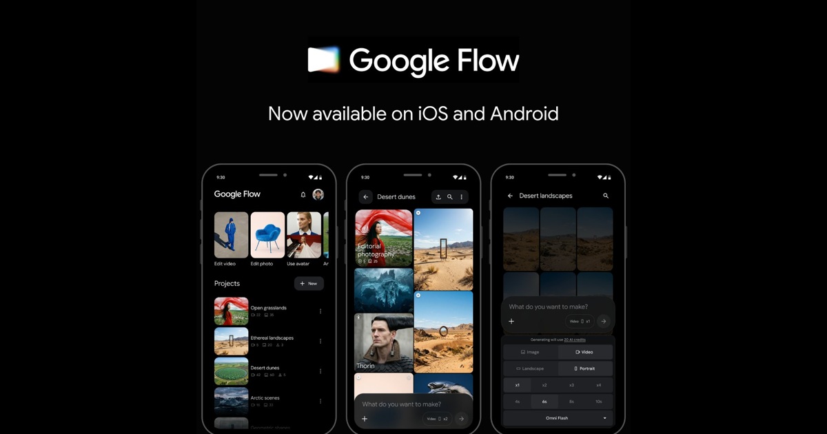 Google Flow вече е на iPhone: от снимката до AI проекта, без да чакаш компютъра